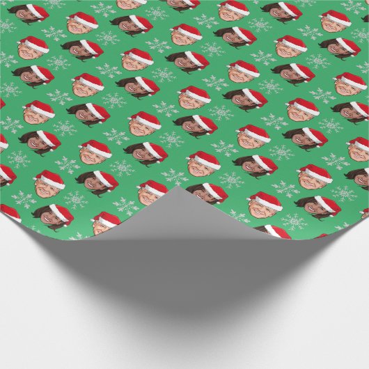 Biden Harris Santa Hat Pattern Cadeaupapier (Hoek)