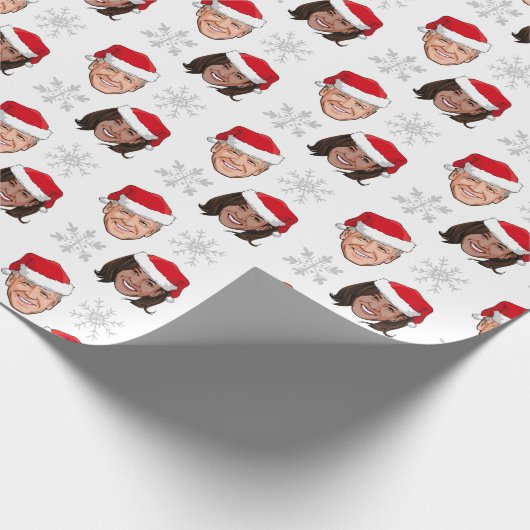 Biden Harris Santa Hat Pattern Cadeaupapier (Hoek)