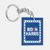 Biden/Harris Stars Lijst White Blue Sleutelhanger (Voorkant Links)