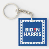 Biden/Harris Stars Lijst White Blue Sleutelhanger (Voorkant)