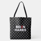 Biden / Harris Stars Pattern Black en White Tote Bag (Voorkant)