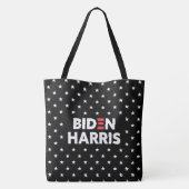 Biden / Harris Stars Pattern Black en White Tote Bag (Achterkant)