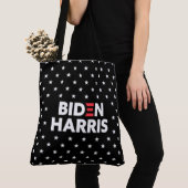 Biden / Harris Stars Pattern Black en White Tote Bag (Dichtbij)