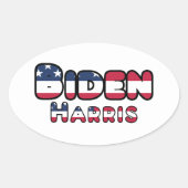 Biden Harris steunt de verkiezingen voor het Ameri Ovale Sticker (Voorkant)