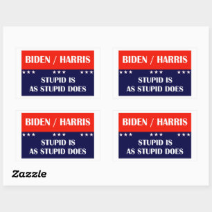 Biden Harris Stupid is net als Stupid. Rechthoekige Sticker