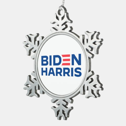 Biden Harris Tin Sneeuwvlok Ornament (Rechts)