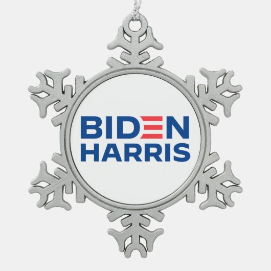 Biden Harris Tin Sneeuwvlok Ornament (Voorkant)