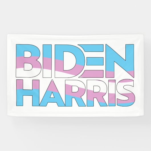 Biden Harris Trans Pride Spandoek (Horizontaal)