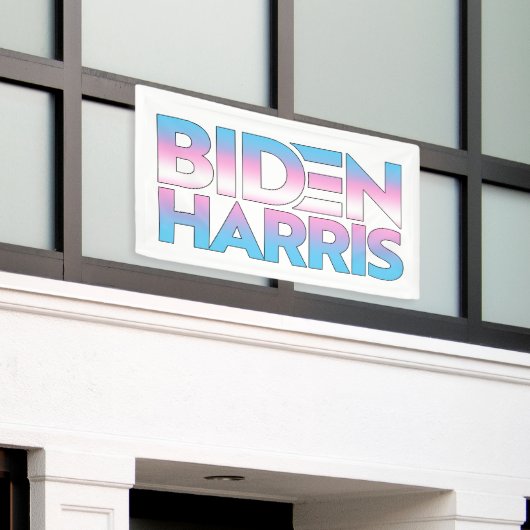 Biden Harris Trans Pride Spandoek (Buitenkant Gebouw)