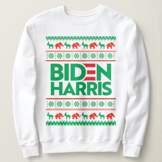 BIDEN HARRIS UGLY CHRISTMAS SWEATER (groen) (Design voorkant)