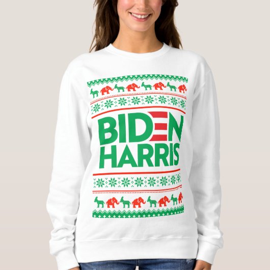 BIDEN HARRIS UGLY CHRISTMAS SWEATER (groen) (Voorkant)