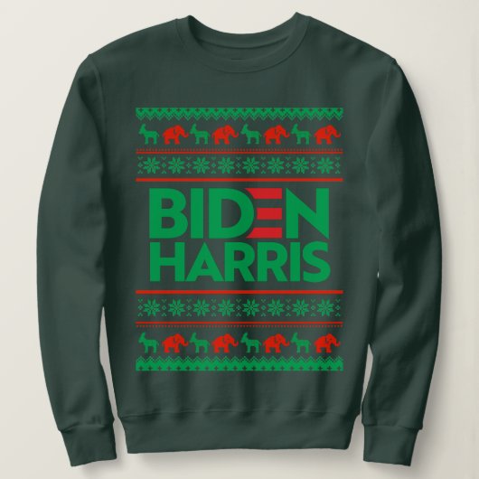 BIDEN HARRIS UGLY CHRISTMAS SWEATER (groen) (Design voorkant)