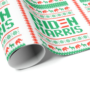 BIDEN HARRIS UGLY CHRISTMAS SWEATER (groen) Cadeaupapier