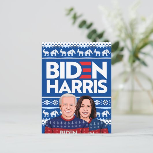BIDEN HARRIS UGLY SWEATER BRIEFKAART (Staand voorkant)