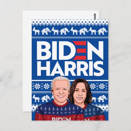 BIDEN HARRIS UGLY SWEATER BRIEFKAART (Voorkant / Achterkant)
