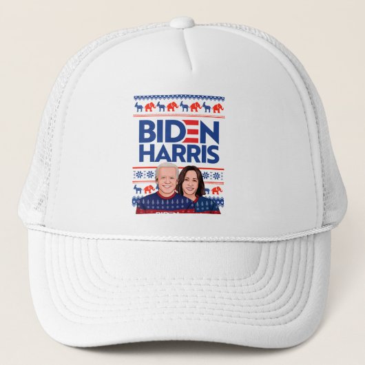 BIDEN HARRIS UGLY SWEATER TRUCKER PET (Voorkant)