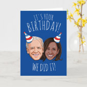 Biden Harris Verjaardag: We hebben het gedaan! Kaart (Gele Bloem)