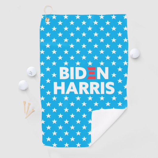 Biden Harris White Star Pattern Blue Golfhanddoek (Insitu)