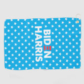 Biden Harris White Star Pattern Blue Golfhanddoek (Horizontaal)