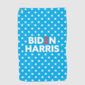 Biden Harris White Star Pattern Blue Golfhanddoek (Voorkant)