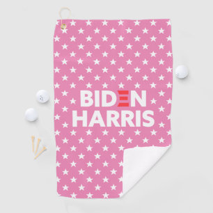 Biden Harris White Star Pattern roze Golfhanddoek