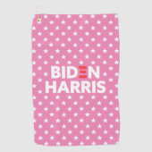 Biden Harris White Star Pattern roze Golfhanddoek (Voorkant)