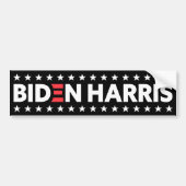Biden/Harris White Stars Black Bumpersticker (Voorkant)