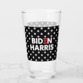 Biden / Harris White Stars Pattern Black Glas (Achterkant)