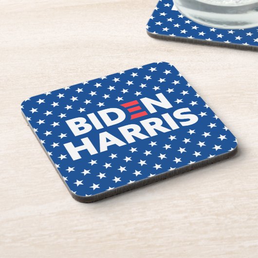 Biden / Harris White Stars Pattern Blue Bier Onderzetter (Linkerzijde)