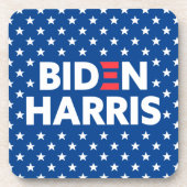Biden / Harris White Stars Pattern Blue Bier Onderzetter (Voorkant)