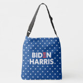 Biden / Harris White Stars Pattern Blue Crossbody Tas (Achterkant)
