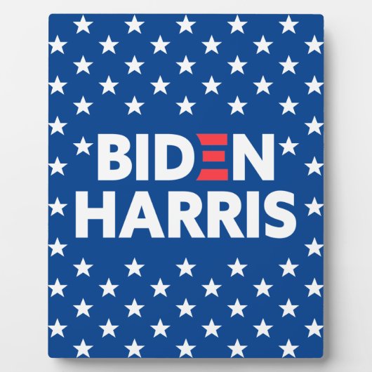 Biden / Harris White Stars Pattern Blue Fotoplaat (Voorkant)