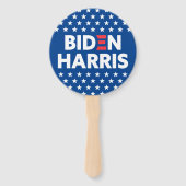 Biden / Harris White Stars Pattern Blue Handwaaier (Voorkant)
