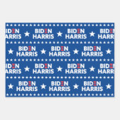 Biden / Harris White Stars Pattern Blue Inpakpapier Vel (Voorkant 2)