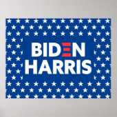 Biden / Harris White Stars Pattern Blue Poster (Voorkant)