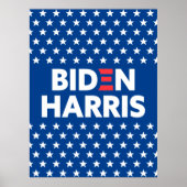 Biden / Harris White Stars Pattern Blue Poster (Voorkant)