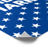 Biden / Harris White Stars Pattern Blue Poster (Hoek)