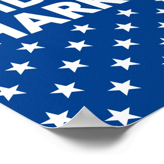 Biden / Harris White Stars Pattern Blue Poster (Hoek)