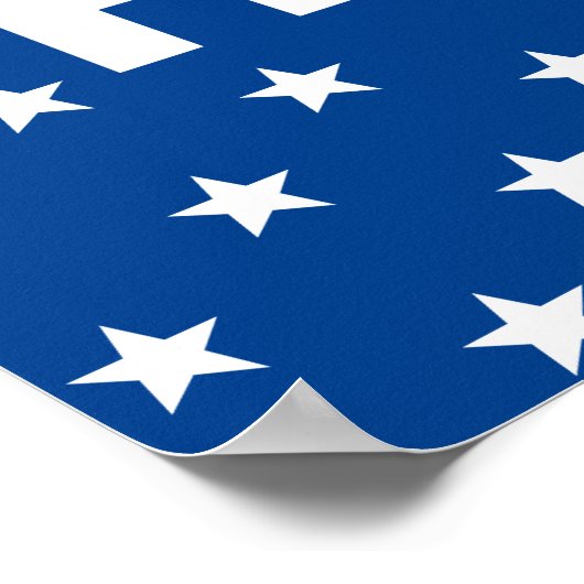Biden / Harris White Stars Pattern Blue Poster (Hoek)