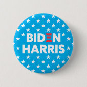 Biden / Harris White Stars Pattern Blue Ronde Button 5,7 Cm (Voorkant)