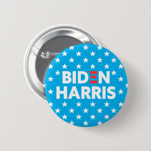 Biden / Harris White Stars Pattern Blue Ronde Button 5,7 Cm