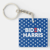Biden / Harris White Stars Pattern Blue Sleutelhanger (Voorkant)