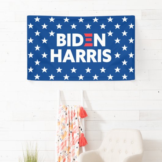Biden / Harris White Stars Pattern Blue Spandoek (Insitu)