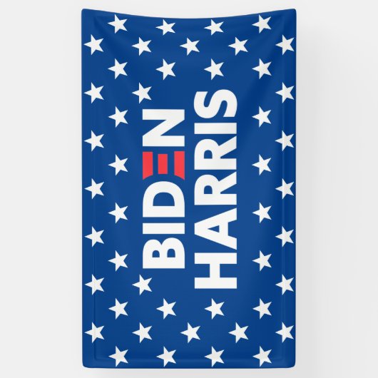 Biden / Harris White Stars Pattern Blue Spandoek (Verticaal)