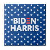 Biden / Harris White Stars Pattern Blue Tegeltje (Voorkant)
