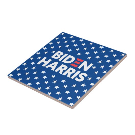 Biden / Harris White Stars Pattern Blue Tegeltje (Zijkant)