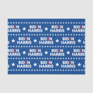 Biden / Harris White Stars Pattern Blue Tissuepapier