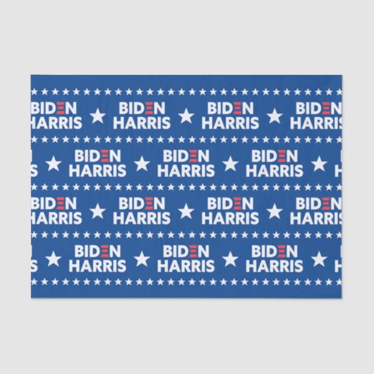 Biden / Harris White Stars Pattern Blue Tissuepapier (Voorkant)