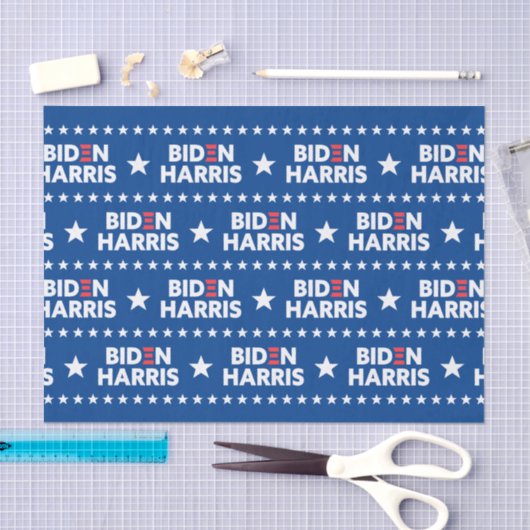 Biden / Harris White Stars Pattern Blue Tissuepapier (Craft)