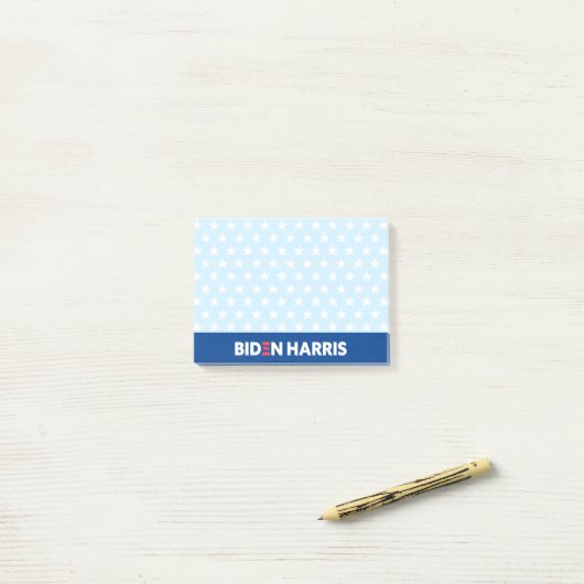 Biden Harris White Stars Pattern Light Blue Post-it® Notes (Op bureau)